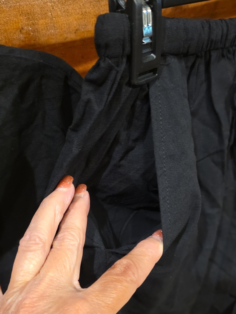 Black Two-Piece Short Set with Cream Ric Rac Trim - Picture 5 of 5